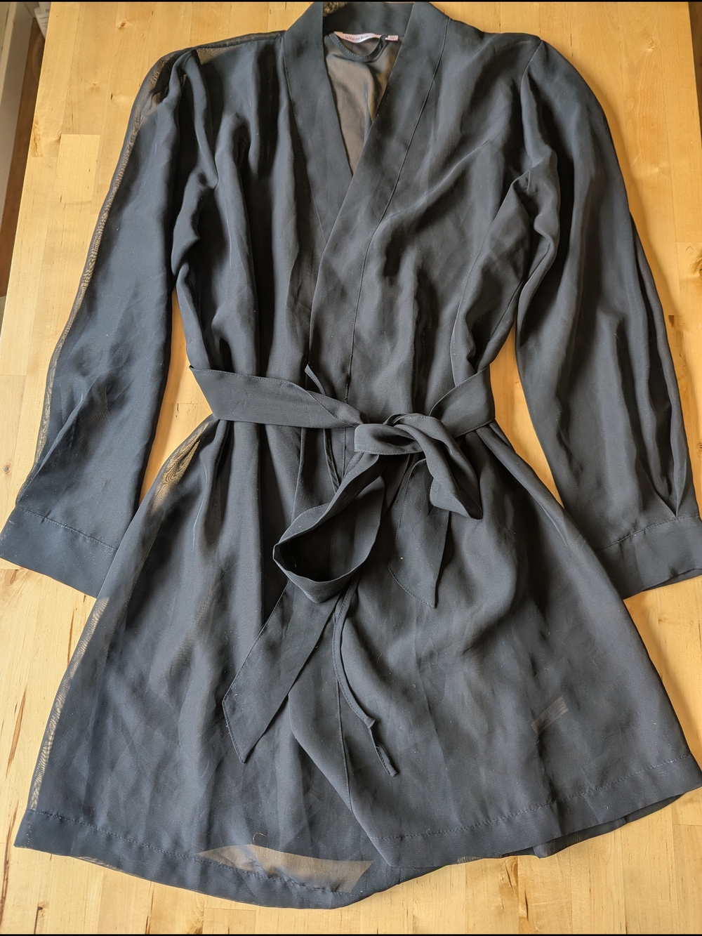 La Vie En Rose Black Mesh Robe